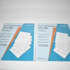 L LIKED 360 Printable Matte Square Sticker Labels 2x2 Inches - Set of 2 – Laser